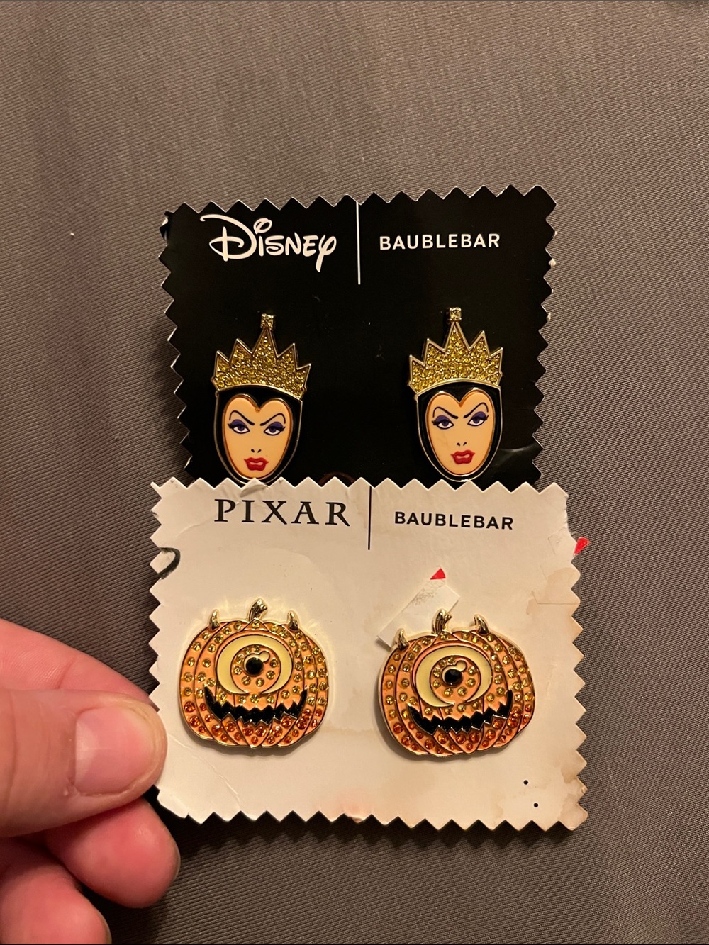 BaubleBar Disney Evil Queen and Pumpkin Mike wazowski Earrings